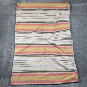Tommy Hilfiger Pillowcases 2 Button Side Oxford Striped Earth Tones